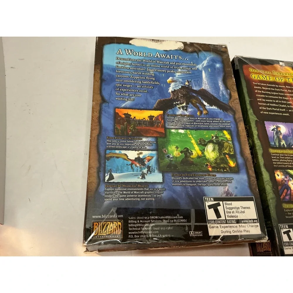 Blizzard World of Warcraft Burning Crusade PC Big Box Game Lot Vintage 2000s